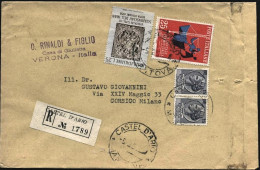 1959-lettera Raccomandata Affr. Coppia L.15 Siracusana+L.25 Visita Scia Di Persi - 1946-60: Marcophilia