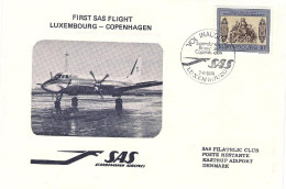 1981-Luxembourg Lussemburgo I^volo SAS Lussemburgo-Copenaghen,al Verso Bollo D'a - Covers & Documents