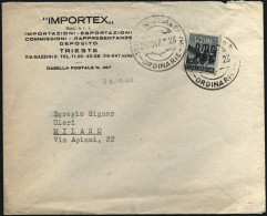1947-Trieste A Busta Affrancata L.10 Ardesia Democratica Soprastampato,al Verso  - Marcophilie