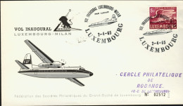 1965-Luxembourg Lussemburgo I^volo Luxair Lussemburgo Milano Del 2 Aprile - Storia Postale