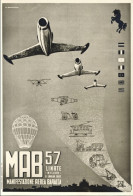 1957-cartolina Illustrata MAB 57 Bollo Aeroporto Civile Milano Del 6 Luglio, Via - 1946-....: Ere Moderne