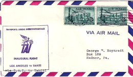 1958-U.S.A. I^volo TAI Los Angeles To Tahiti Del 7 Maggio - Autres & Non Classés