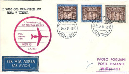 Vaticano-1964 AUA I^volo Roma Vienna Del 2 Aprile - Poste Aérienne