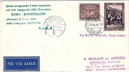 Vaticano-1964 I^volo Alitalia Milano Copenhagen Del 2 Maggio - Airmail