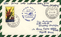 1964-San Marino Aerogramma I^volo Lufthansa Europa Jet LH 341 Roma Dusseldorf De - Airmail