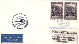 Vaticano-1964 I^volo Lufthansa LH 341 Roma Dusseldorf Del 1 Luglio - Airmail