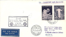 Vaticano-1965 I^volo LH 690 Via Francoforte Diretto A Darwin Del 6 Aprile - Airmail