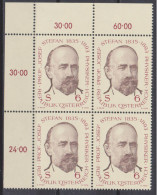 1985 , Mi 1807 ** (1) - 4 Er Block Postfrisch - 150. Geburtstag Von Josef Stefan - Unused Stamps