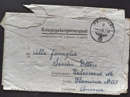 1944-Feldpost Manoscritto 36534 Lager Grecia, Per Falconara Ancona - Guerre 1939-45