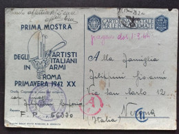 1944-Cartolina Postale "PRIMA MOSTRA DEGLI ARTISTI ITALIANI IN ARMI....", Feldpo - Guerre 1939-45