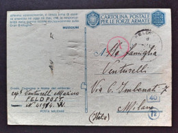 1943-Cartolina Postale, Feldpost Manoscritto 41914 W, Per Milano - Guerre 1939-45