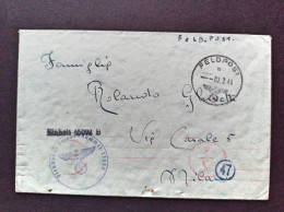 1944-Feldpostnummer 23000, Feldpost Manoscritto E Timbrato 45092 B, Per Milano - Guerre 1939-45