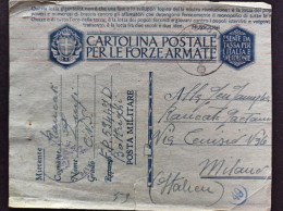 1944-Cartolina Postale, Feldpost Manoscritto 59447D, Per Milano - Guerre 1939-45