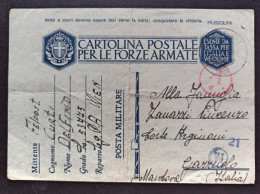 1943-Cartolina Postale, Feldpost Manoscritto 53775, Per Gazzuolo - Guerre 1939-45