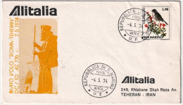 1974-San Marino Aerogramma I^volo Alitalia AZ 776 Roma Teheran Del 7 Maggio,timb - Luftpost