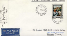 Vaticano-1974 Canadian Pacific I^volo Milano Toronto Del 4 Marzo - Airmail