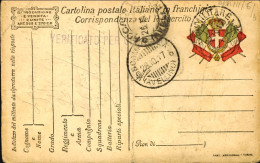 1917-cartolina Postale In Franchigia Annullo Posta Militare 21 (tipo B)del 23 Ot - Guerre 1914-18