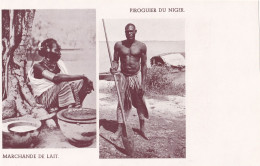 Photo Piroguier Niger  Bel Homme Body Building Et Marchande De Lait - Niger