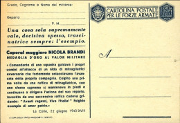 1942-postale Per Le Forze Armate Nuova Della Serie Medaglie D'oro "Caporal Maggi - Marcophilie