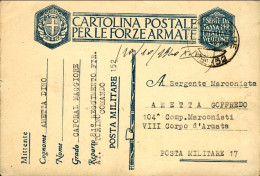 1940-cartolina Postale Per Le Forze Armate Su Avorio Annullo Posta Militare N. 1 - Guerre 1939-45