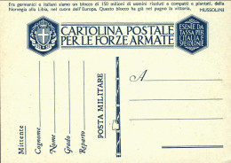 1940-cartolina Postale Per Le Forze Armate Nuova Cartiglio Grande Con Esagoni La - Ganzsachen
