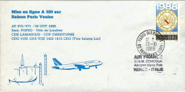 1988-France Francia I^volo Air France A 320 Parigi Venezia Del 29 Ottobre - Brieven En Documenten