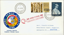 1988-Vaticano Giro Aereo Internazionale D'Italia Locarno Crotone - Luftpost