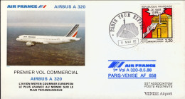 1988-France Francia I^volo Commerciale Air France Con Airbus A 320 Parigi Venezi - Brieven En Documenten