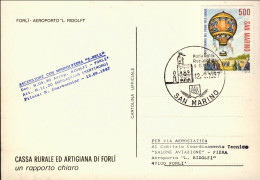1987-San Marino Aerogramma Aeroporto Forlì "L.Ridolfi" Ascensione Con Mongolfier - Poste Aérienne