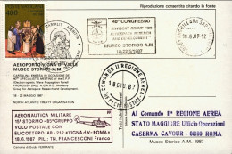 Vaticano-1987 Cartolina 40^ Congresso AGARD/NATO Volo Postale Con ElicotteroAB-2 - Luftpost