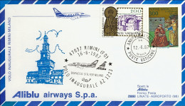 Vaticano-1987 I^volo Aliblu AZ 1223 Rimini Milano Del 16 Giugno (55 Pezzi Traspo - Airmail