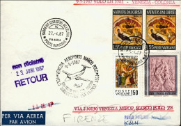 Vaticano-1987 I^volo Lufthansa LH 5581 Venezia Colonia Del 9 Maggio - Airmail
