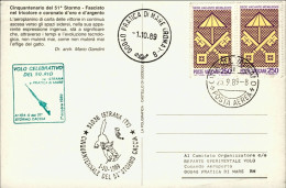 Vaticano-1989 Cartolina Illustrata Cinquantenario Del 51^ Stormo Volo Celebrativ - Aéreo
