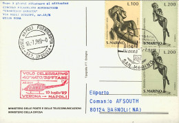 1989-San Marino Aerogramma Cartolina Illustrata Per 40^ Anniversario Della Nato  - Airmail