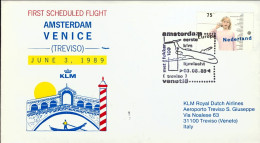1989-Holland Nederland Olanda I^volo KLM Amsterdam Venezia Del 3 Giugno - Posta Aerea