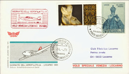 Vaticano-1989 Volo Speciale Venezia Locarno Del 29 Aprile Per Le Giornate Dell'a - Airmail