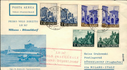 1961-San Marino Aerogramma I^volo Lufthansa Milano Dusseldorf Del 3 Aprile - Poste Aérienne