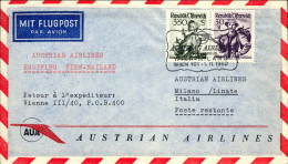 1960-Autriche Osterreich Austria Delle Linee Aeree Austriache I^volo Vienna Mila - Other & Unclassified