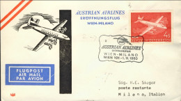 1960-Austria I^volo AUA Vienna Milano Del 2 Novembre - Sonstige & Ohne Zuordnung