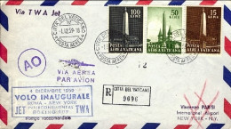Vaticano-1959 Cat.Pellegrini N.1080 Euro 75, I^volo Boeing TWA Roma New York Del - Airmail