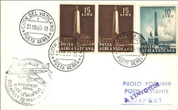 Vaticano-1960 Cartoncino Volo Speciale Malev Roma Budapest Del 23 Novembre - Aéreo