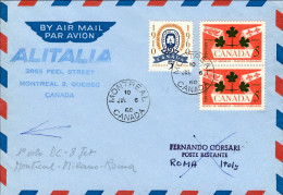 1960-Canada I^volo Alitalia DC 8 Montreal Roma Del 6 Luglio - First Flight Covers
