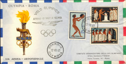 1960-Grecia Volo Olimpico Atene Olympia Roma Del 12 Agosto - Autres & Non Classés