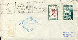 1961-Marocco Bollo RAM I^volo Caravelle Casablanca Milano Del 28 Giugno - Morocco (1956-...)