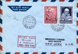 Vaticano-1960 I^volo Diretto A Reazione TWA Roma New York Del 27 Maggio, Catalog - Airmail