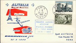 1960-Francia I^volo Caravelle Alitalia Parigi Roma Del 24 Maggio - 1921-1960: Modern Period