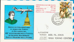 Vaticano-1990 Celebrazioni 150^ Anniversario Nascita Di Macherione Volo ATI Con  - Aéreo