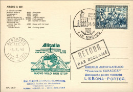 1990-San Marino Aerogramma Cartolina Illustrata Aereo Airbus A 300 Bollo Nuovo V - Airmail