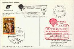 1990-San Marino Aerogramma Cartolina Illustrata Roma Air Show Bollo Rosso La Pos - Luftpost