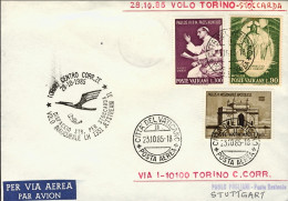 Vaticano-1985  I^volo Lufthansa LH 1351 Torino Stoccarda Del 28 Ottobre - Luftpost